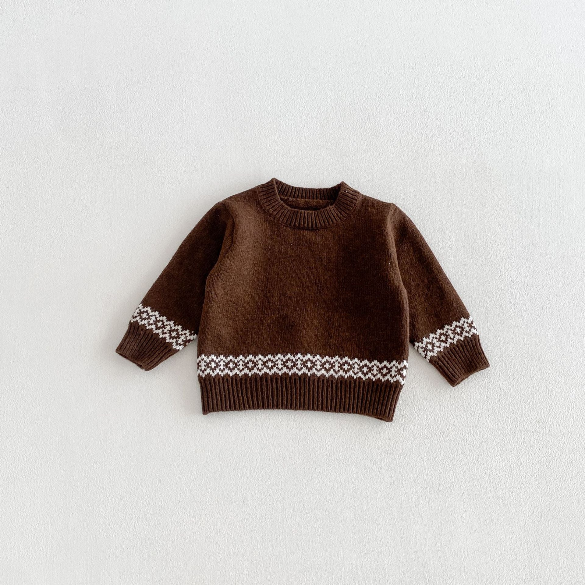 (Pre Order 2 Weeks)Unisex Fall Jacquard Round-neck Knit Sweater
