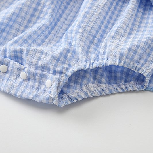 (In Production)Toddler Girls Spring Floral Embroidery Cotton Romper