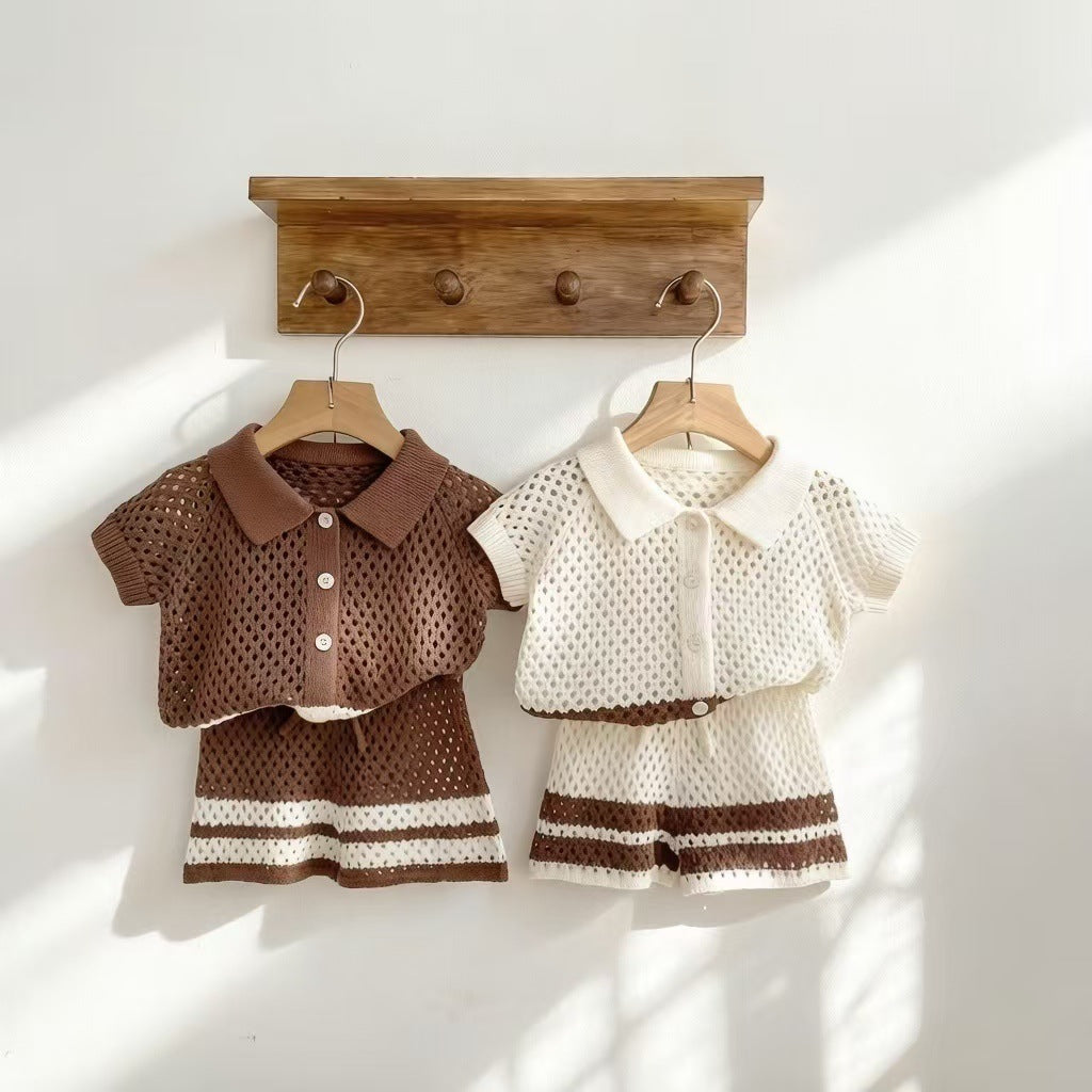 (In Production)Boys Spring&Summer Knitted Shorts Set