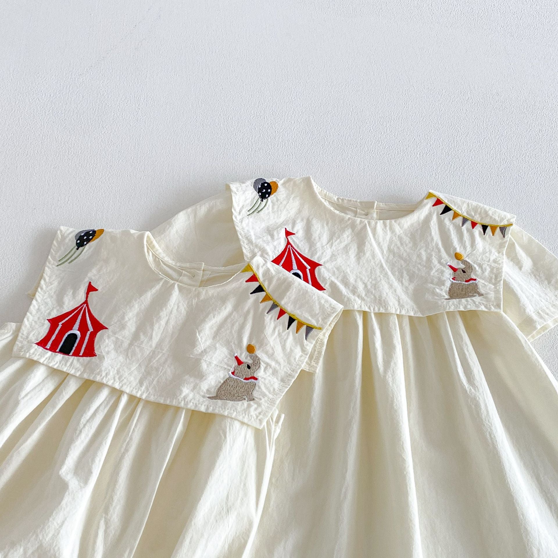 (In Production)Sisters Summer Circus Embroidery Dress&Romper