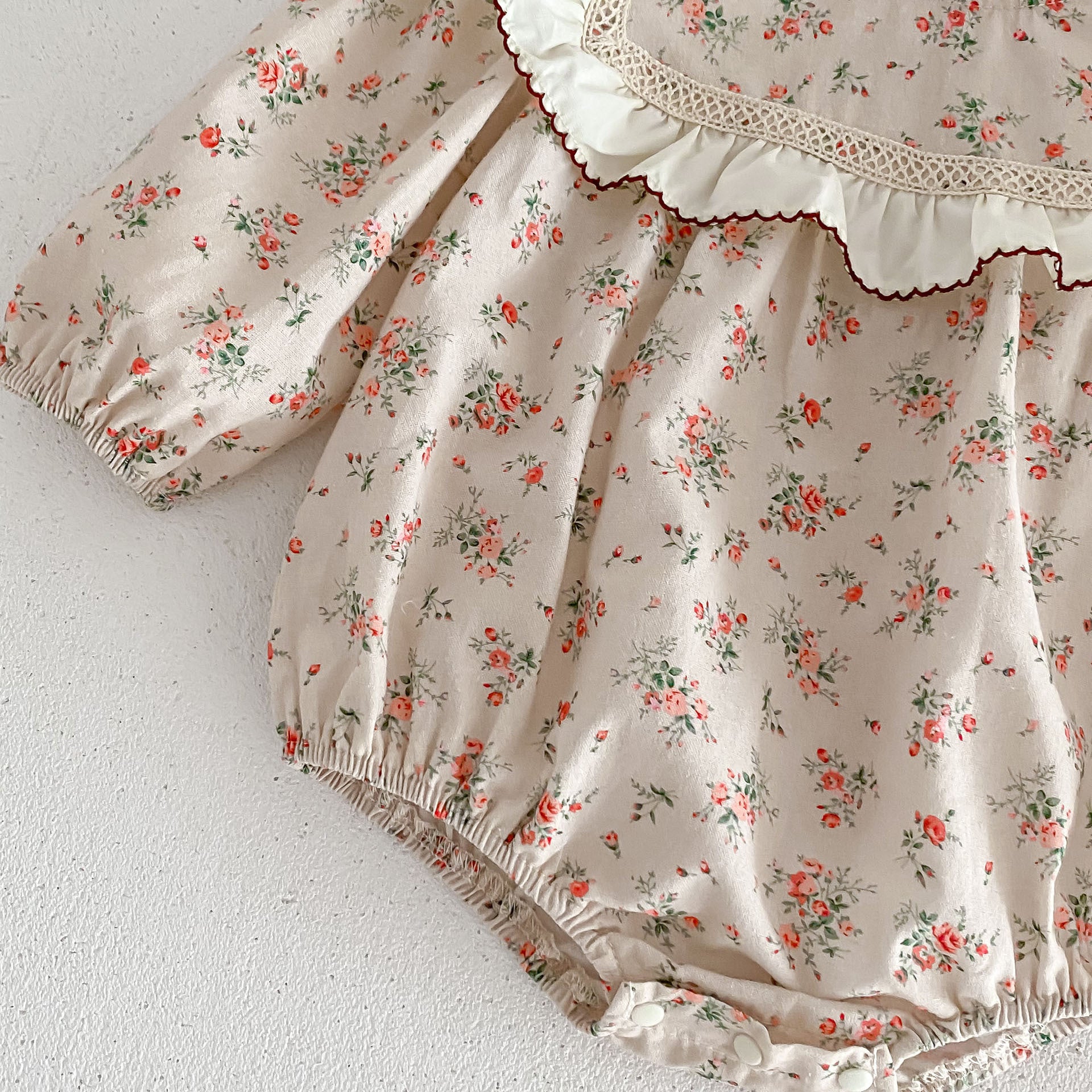 (Pre Order 2 Weeks)Toddler Girls Fall Floral Print Ruffle Romper