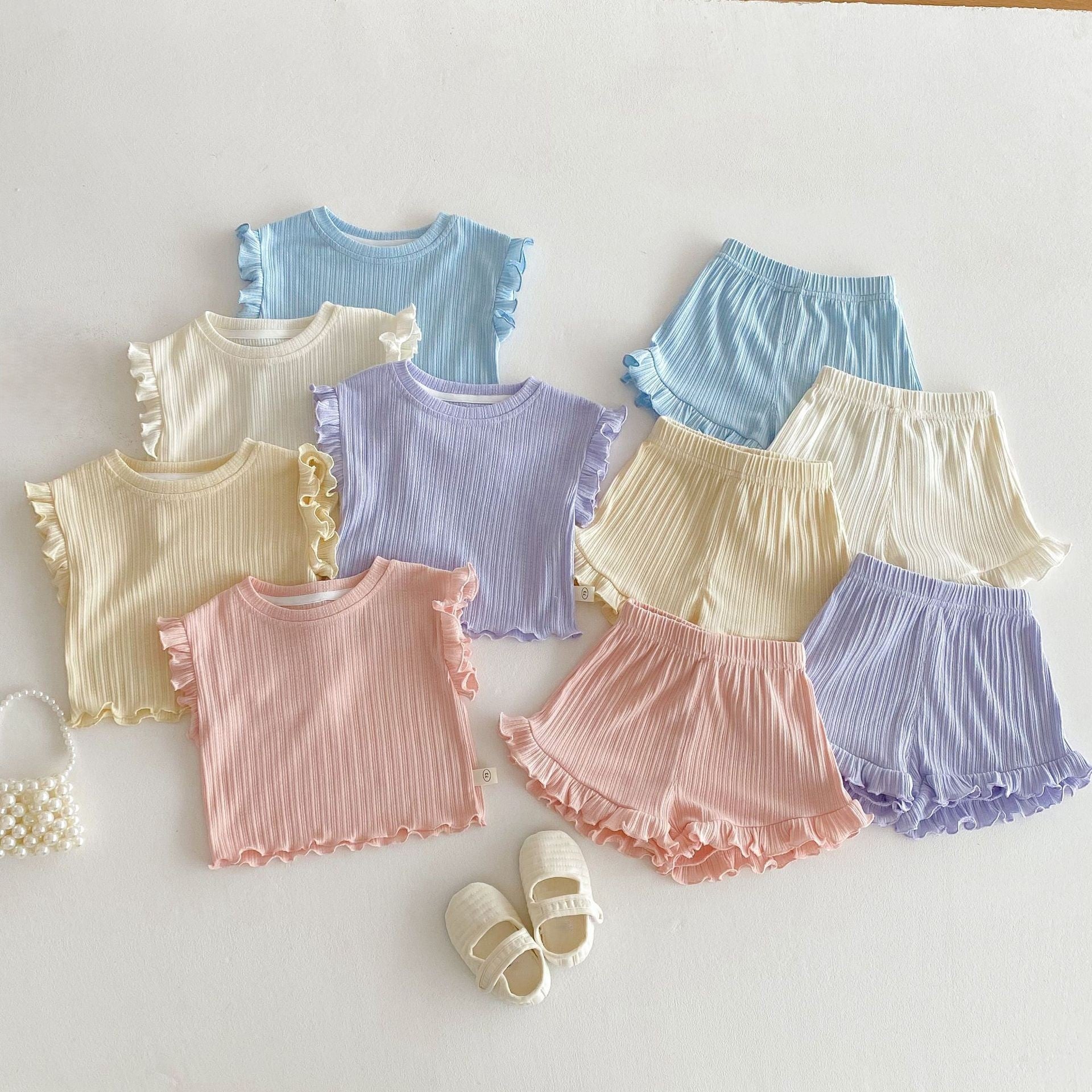 (In Production)Girls Spring&Summer Trip Shorts Set