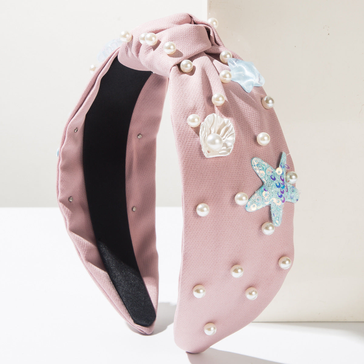 (Pre Order)Summer Stylish Sea Shell Pearl Knotted Headband