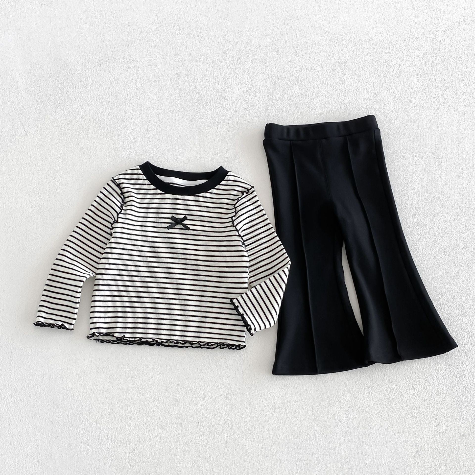 (Pre Order 2 Weeks)Girls Fall Stripe Top Flared Pants