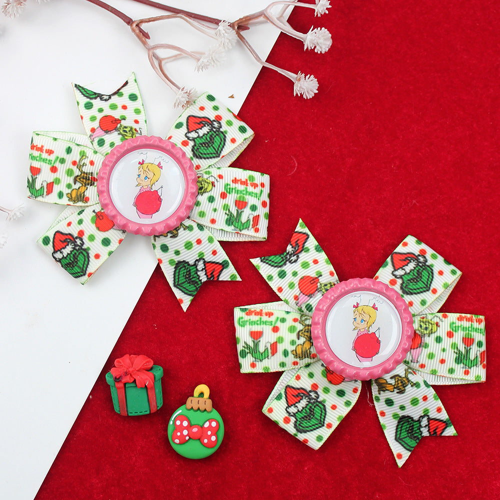 (Pre Order)Girls Christmas Bow-10 pairs in one package