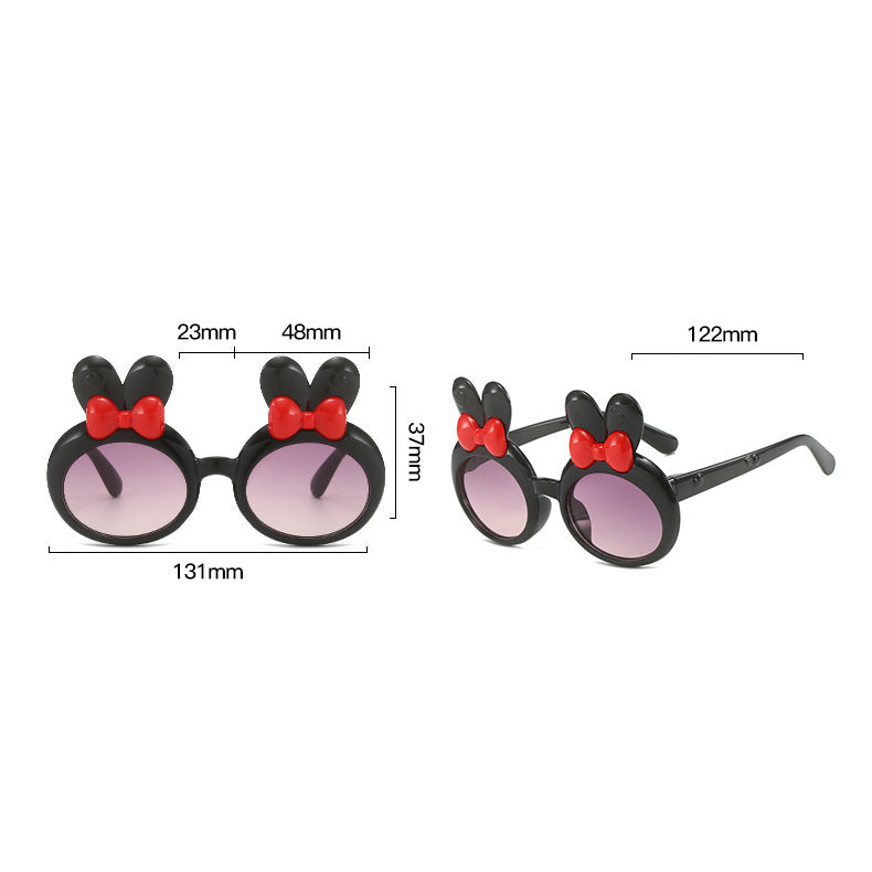 (Pre Order)Kids Trendy Bunny-shaped Round Frame Sunglasses