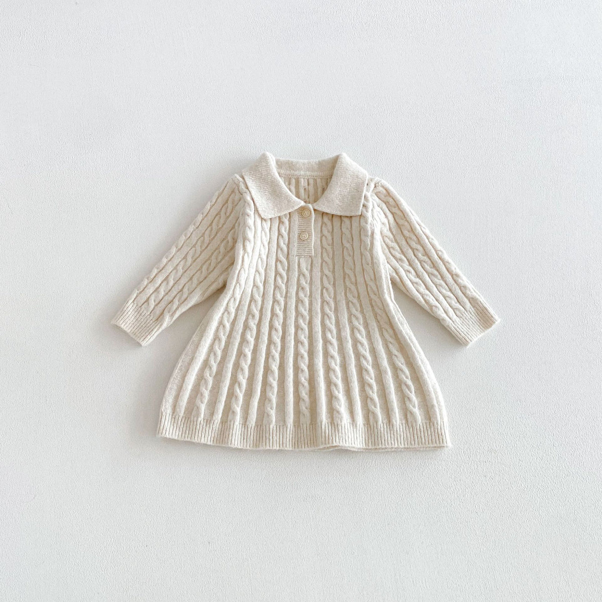 (Pre Order 2 Weeks)Girls Fall Cable Knit Long Sleeve Dress