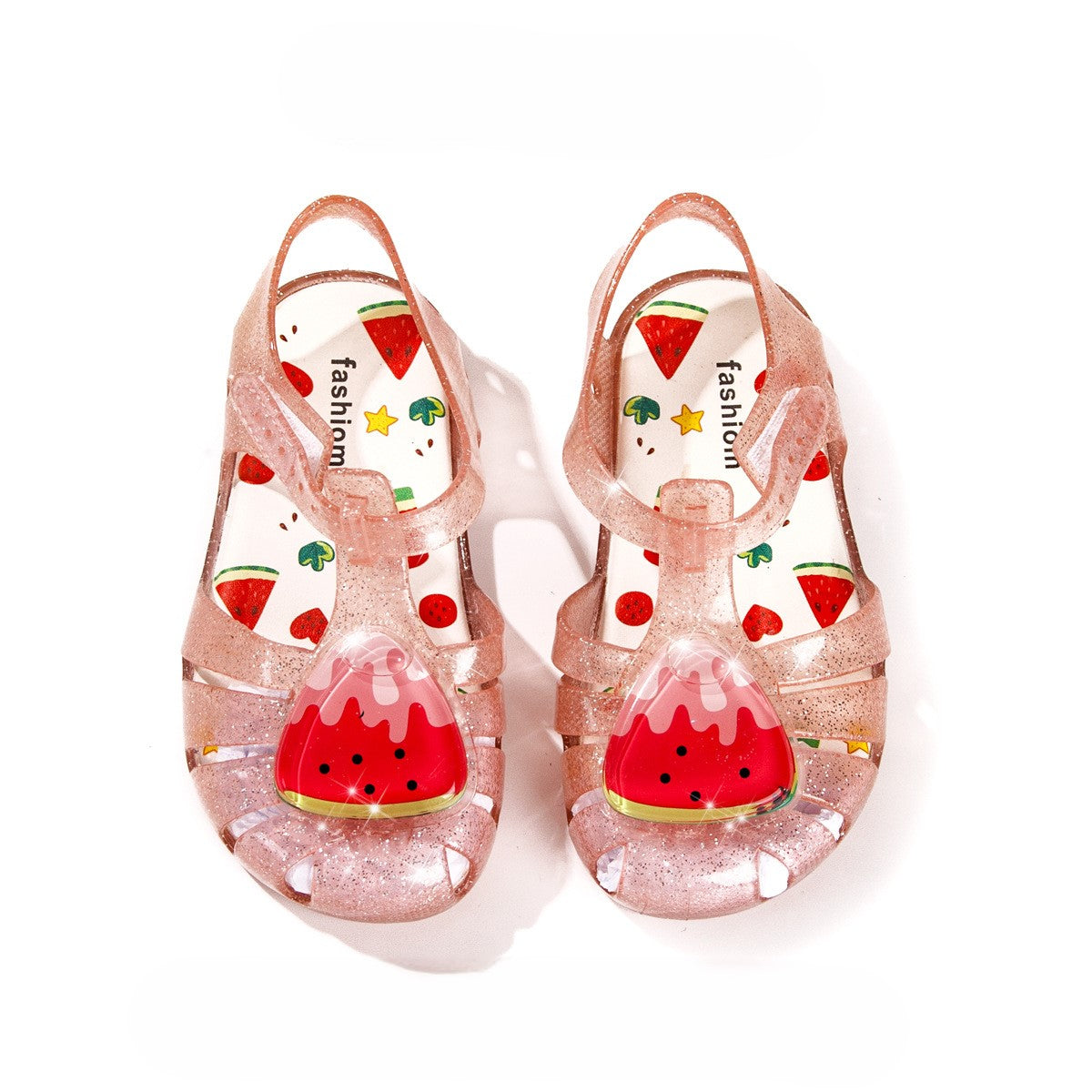 (Pre Order)Girls Summer Fruit Soft-soled Crystal Shoes