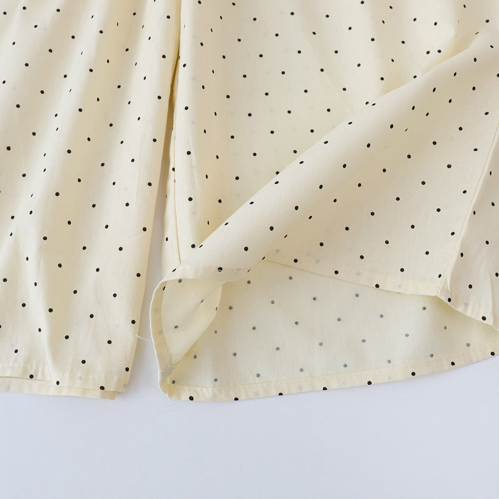 (In Production)Girls Spring and Summer Polka Dot Outfit Set