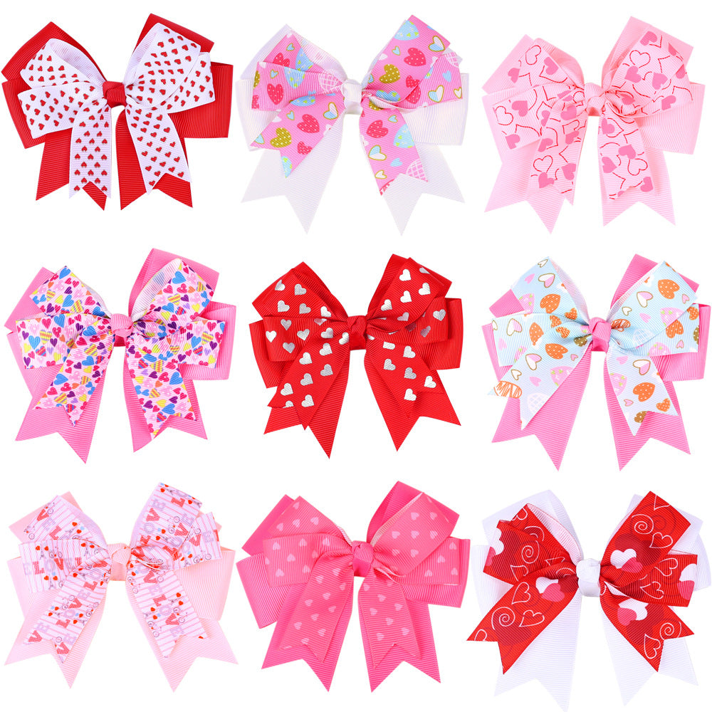 (Pre Order)Girls Valentine's Day Bow Hair Clip