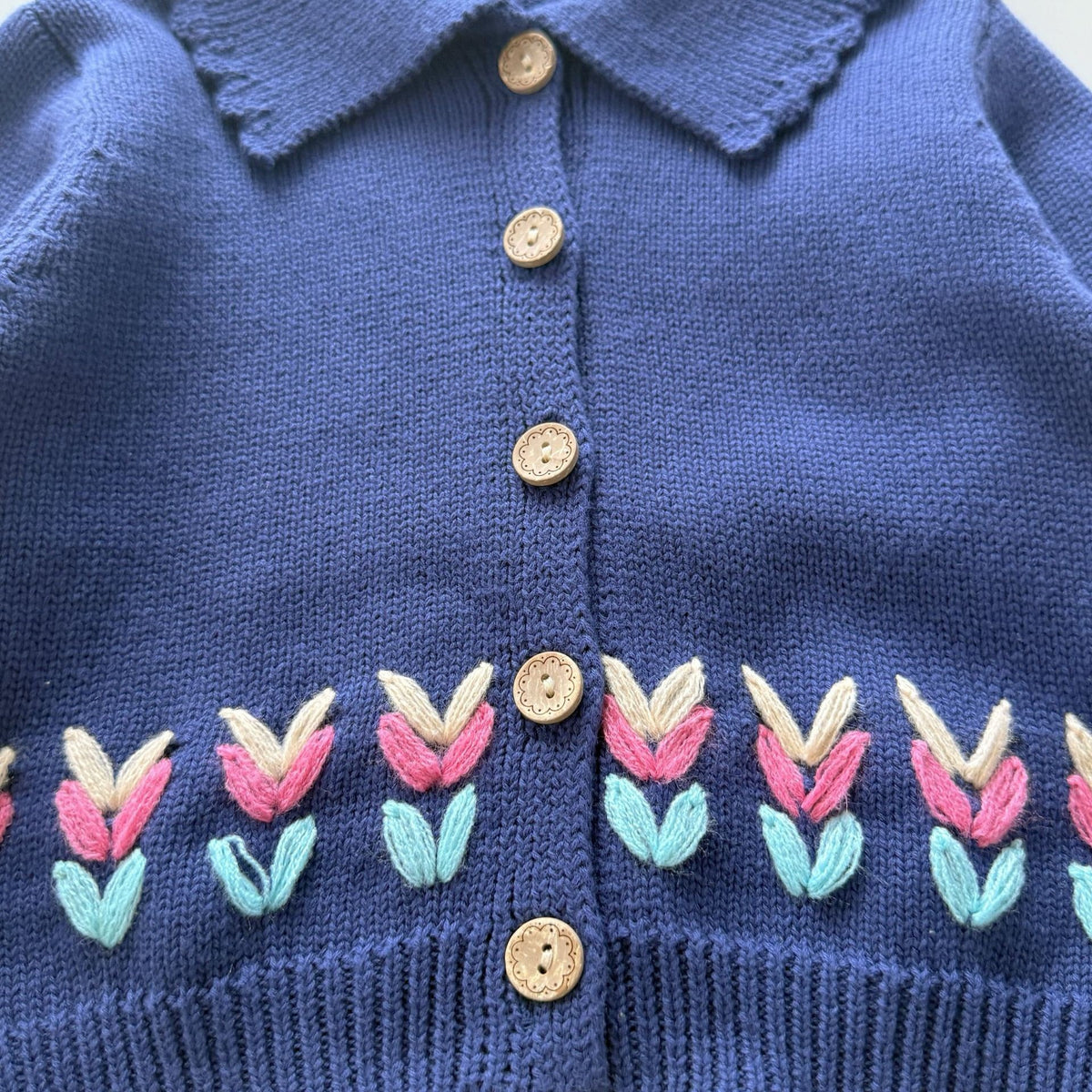 (Pre Order 2 Weeks)Kids Fall Embroidery Sweater Cardigan