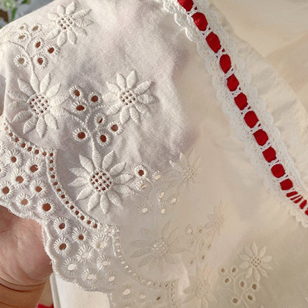 (In Production)Girls Spring&Summer Embroidery Lace Cotton Dress