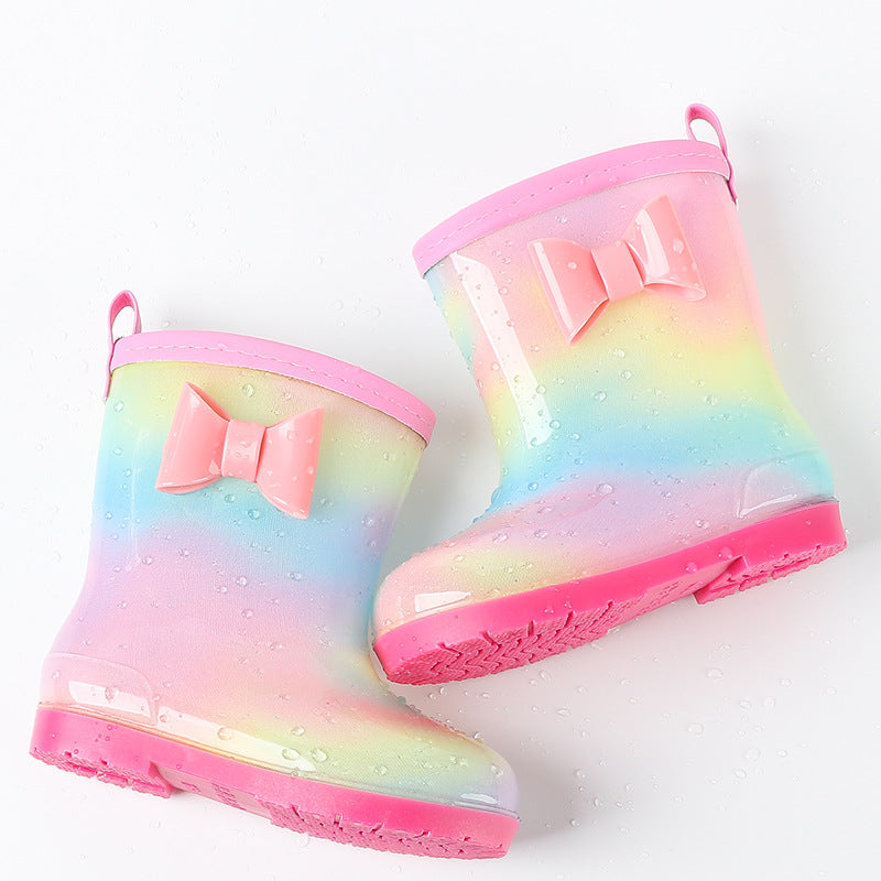 (Pre Order)Girls Stylish Rainbow Rain Boots