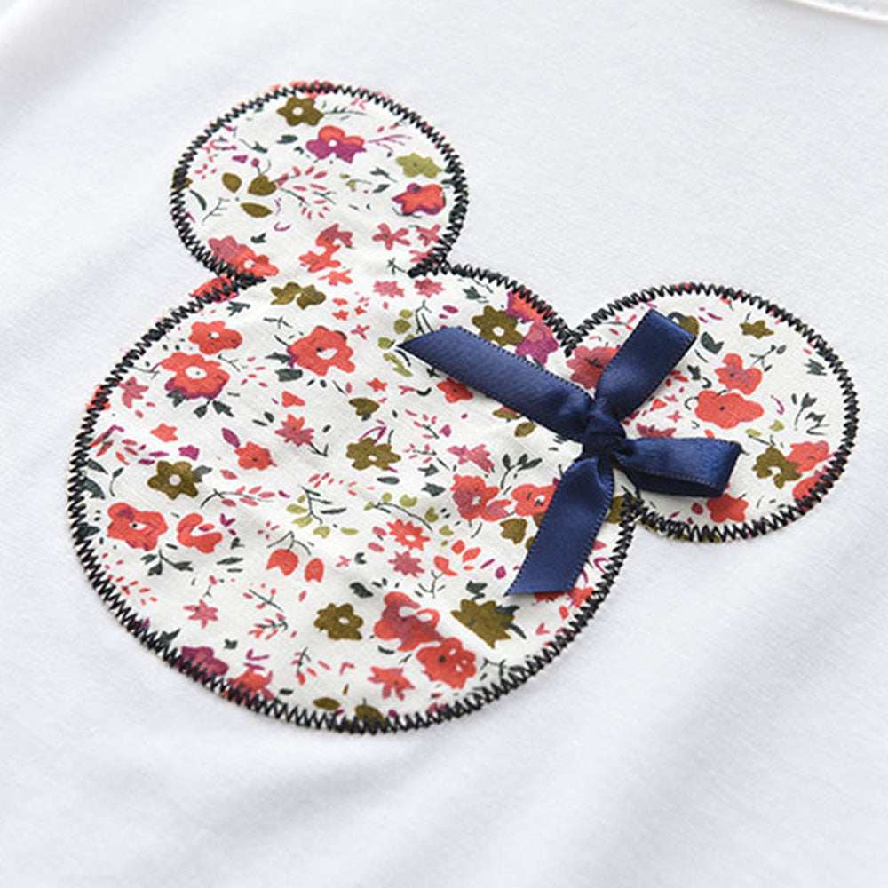 (In Production)Girls Spring and Summer Cartoon Applique Skirt Set