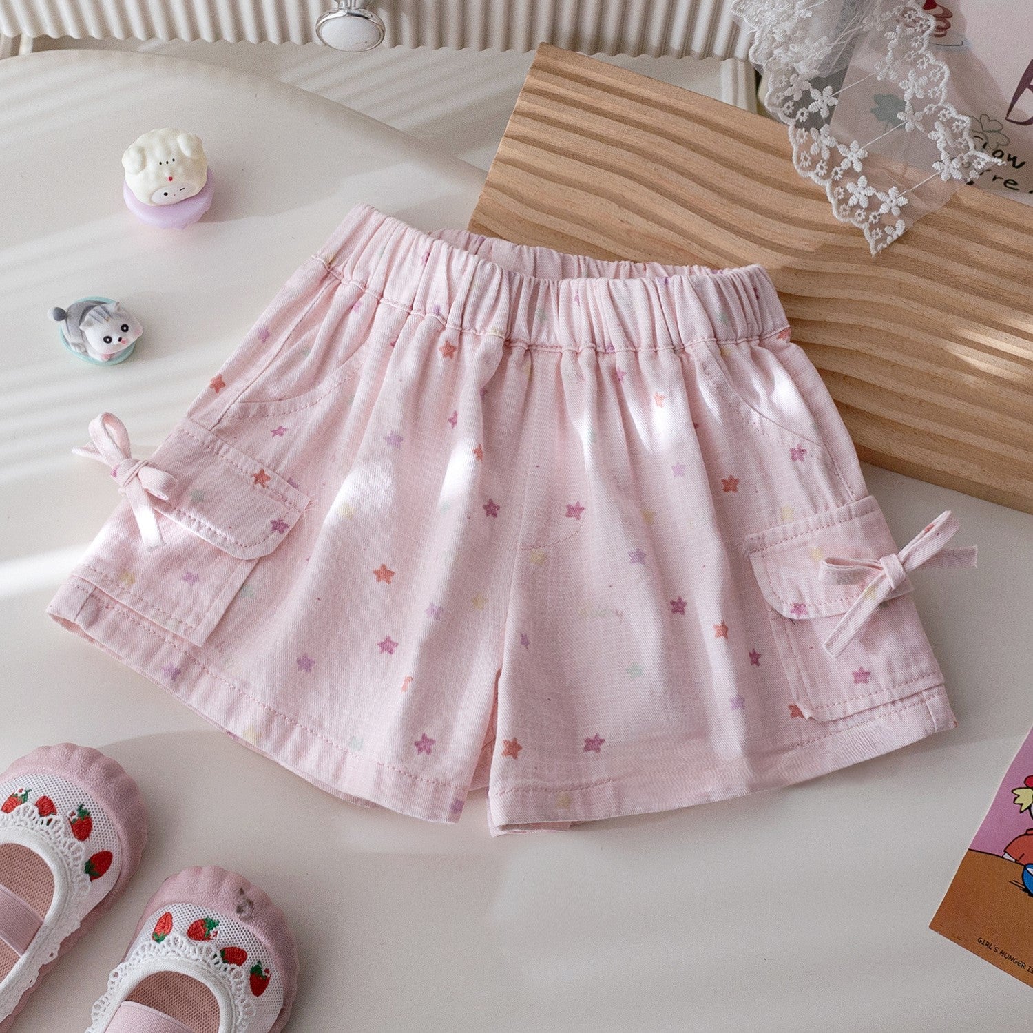 (In Production)Girls Spring&Summer Star Print Shorts