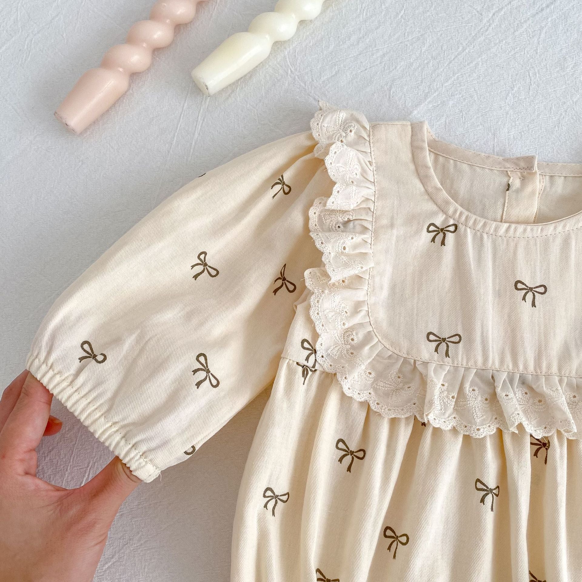 (Pre Order 2 Weeks)Sisters Fall Bow Print Ruffle Dress&Romper