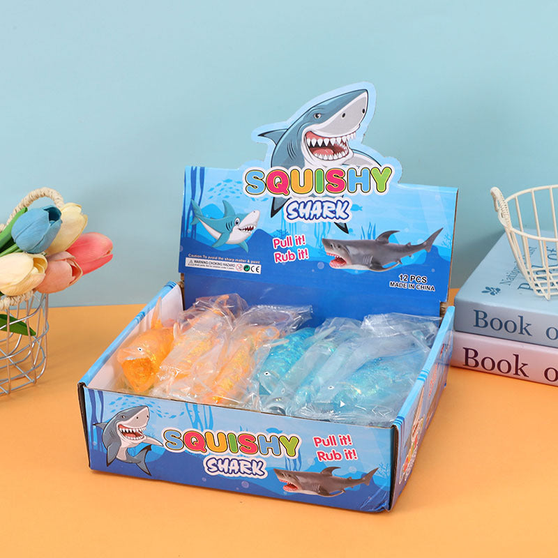 (Pre Order)Squishy Squeeze Glitter Shark Toy