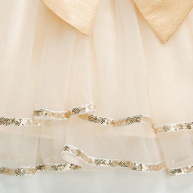 (In Production)Girls Spring&Summer Champagne Sequin Tulle Dress