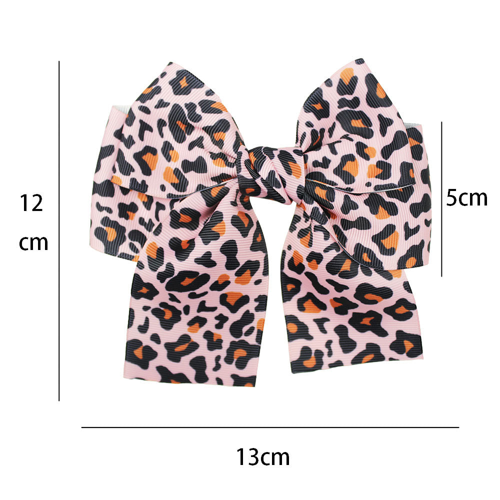 (Pre Order)Girls Leopard Print Bow Hair Clip