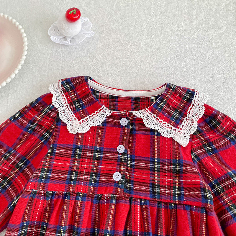 (Pre Order 2 Weeks)Sisters Plaid Lace Dress&Romper
