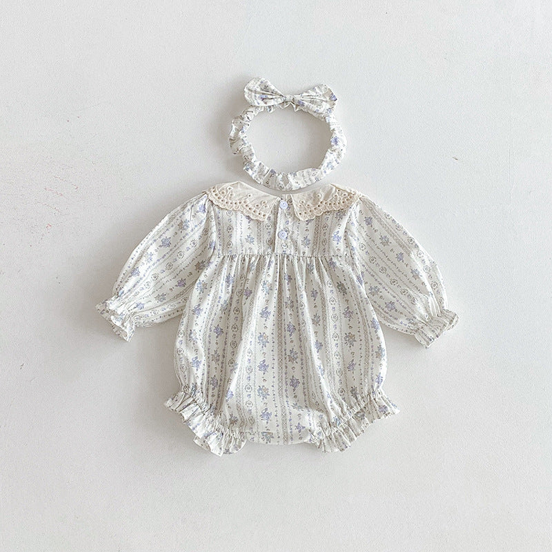 (In Production)Sisters Baby Lace Collar Lavender Dress&Romper