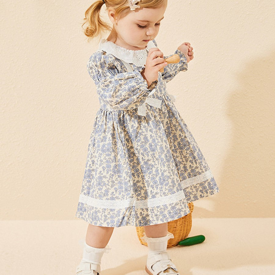 (In Production)Girls Spring&Summer Floral Print Dress