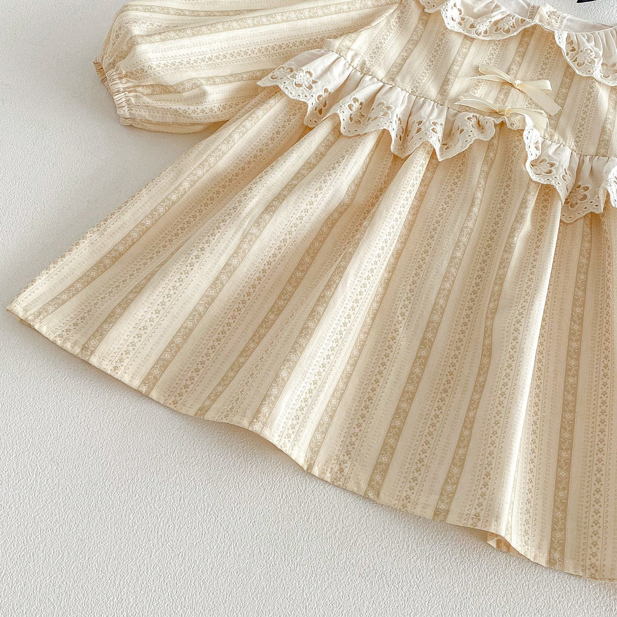 (In Production)Sisters Baby Lace Collar Ruffle Dress&Romper
