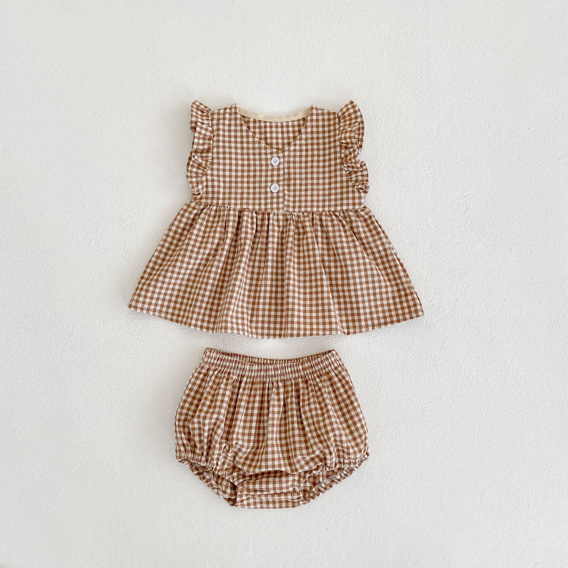 (Pre Order 2 Weeks)Toddler Girls Fall Plaid Bloomer Set