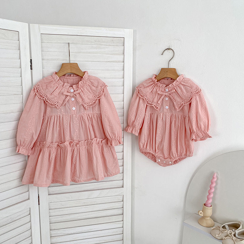 (In Production)Sisters Spring&Summer Cotton Doll Collar Dress&Romper
