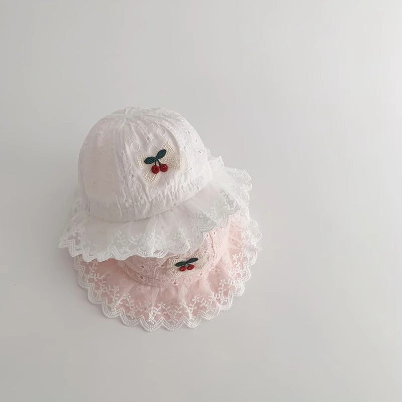 (Pre Order)Toddler Girls Spring and Summer Cherry Sun Hat