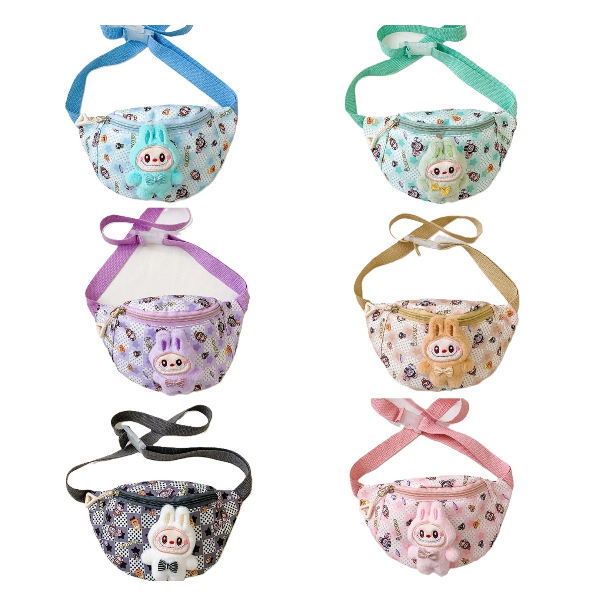 (Pre Order)Kids Cartoon Plush Toy Waist Bag