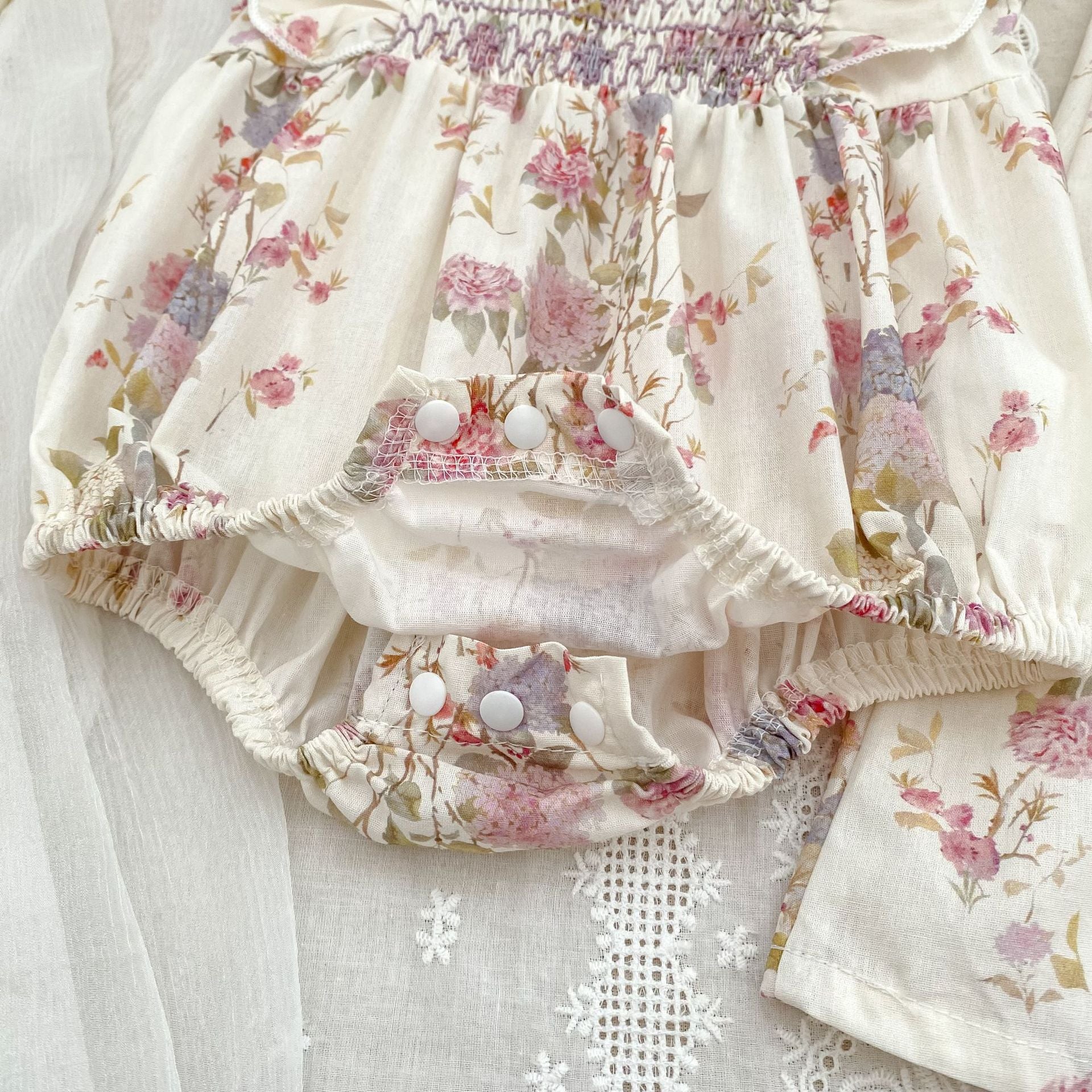 (In Production)Sisters Spring&Summer Floral Smocked Dress,Romper