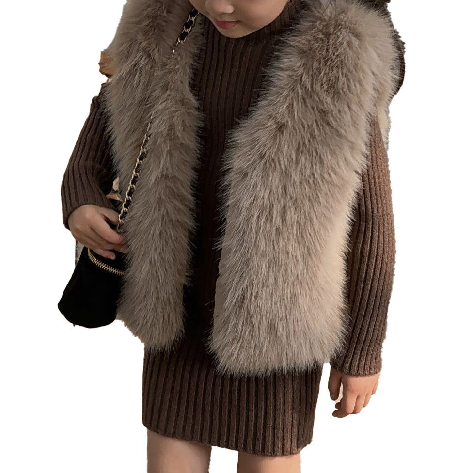 (Pre Order)Kids' Faux Fur Vest