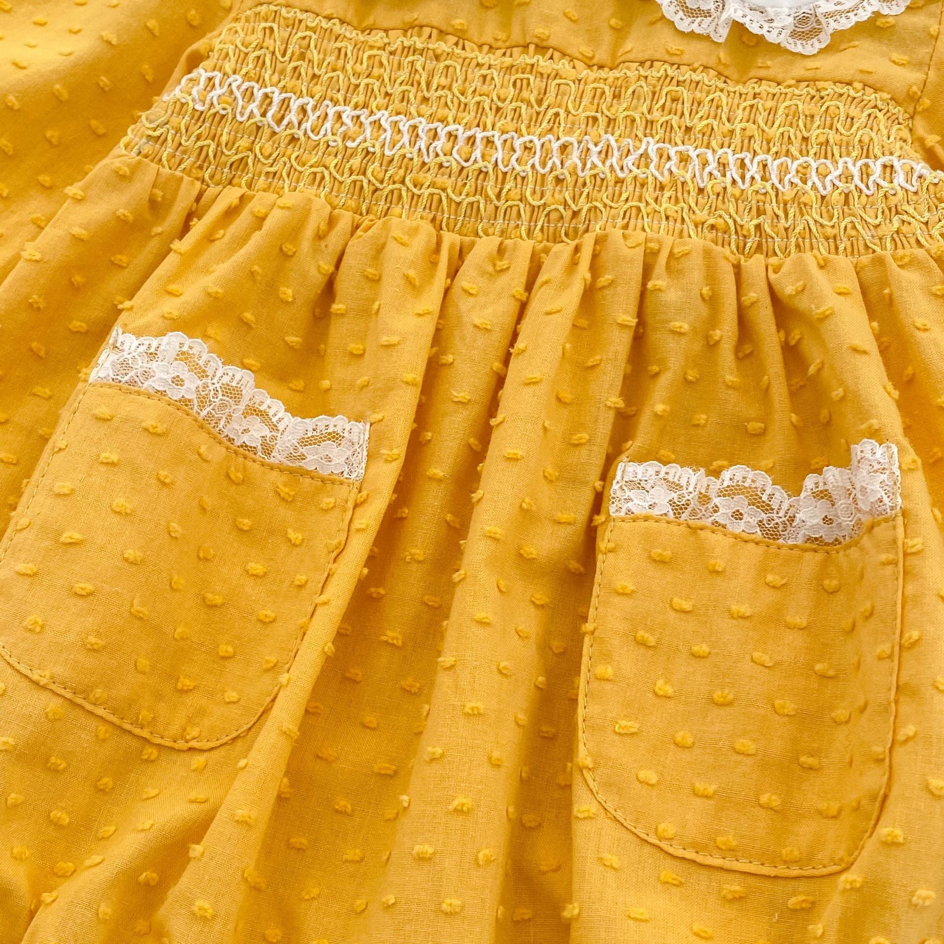 (Pre Order 2 Weeks)Sisters Fall Baby Collar Smocked Dress&Romper