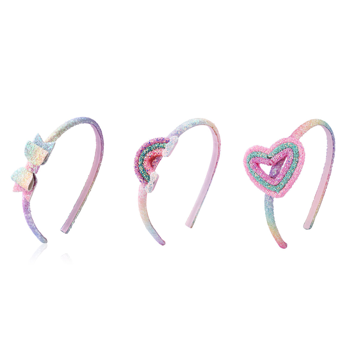 (Pre Order)Girls Gradient Rainbow Heart Bow Headband
