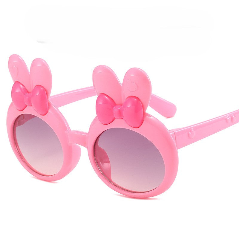 (Pre Order)Kids Trendy Bunny-shaped Round Frame Sunglasses