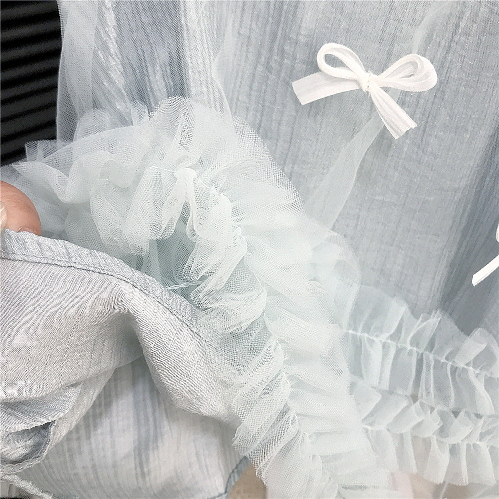 (In Production)Girls Spring&Summer Bow Gauzy Dress