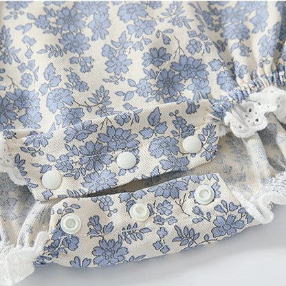 (In Production)Toddler Girls Spring&Summer Floral Print Romper