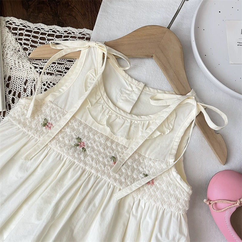 (In Production)Girls Spring&Summer Floral Embroidery Dress