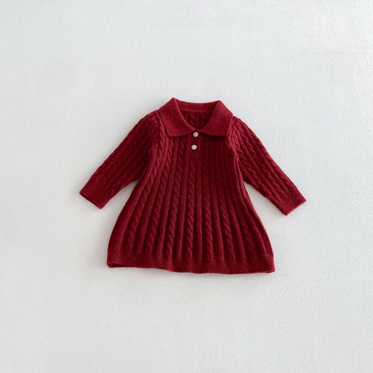 (Pre Order 2 Weeks)Girls Fall Cable Knit Long Sleeve Dress