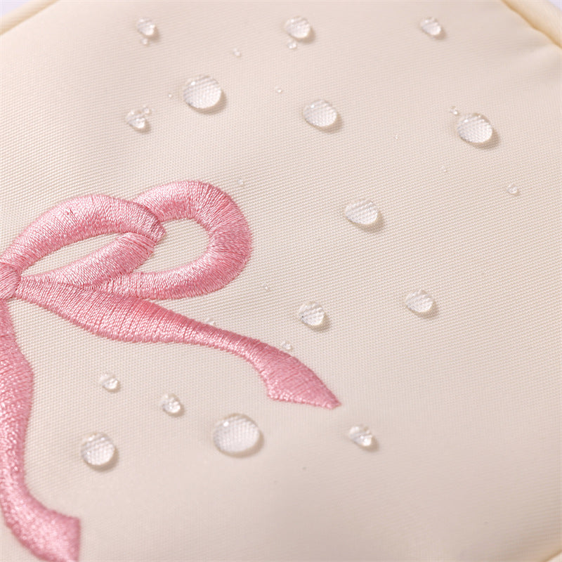 (Pre Order)Bow Embroidery Makeup Bag