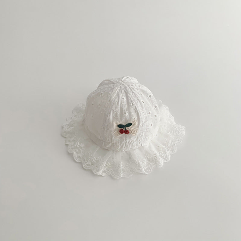 (Pre Order)Toddler Girls Spring and Summer Cherry Sun Hat