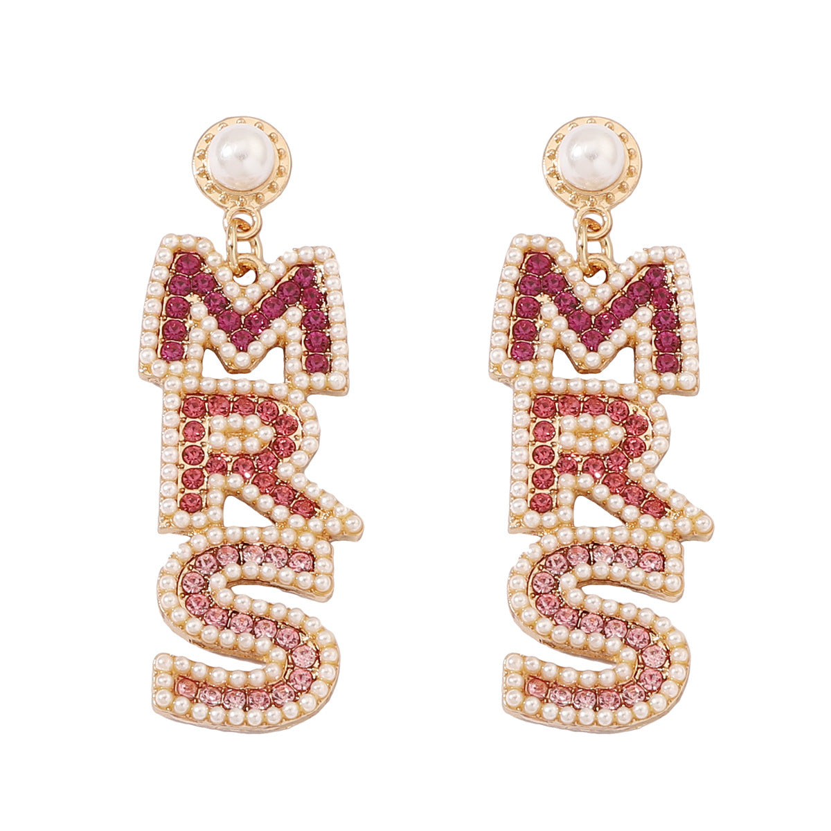 (Pre Order)Stylish MRS Matching Gem Earring
