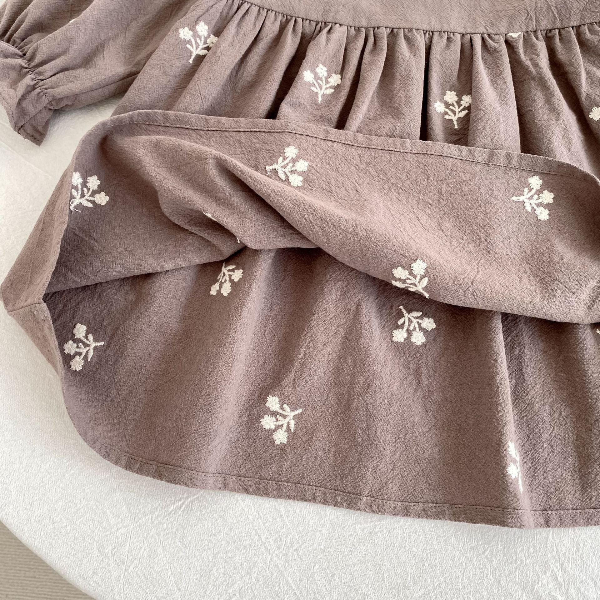 (Pre Order 2 Weeks)Sisters Fall Embroidery Baby Collar Dress&Romper