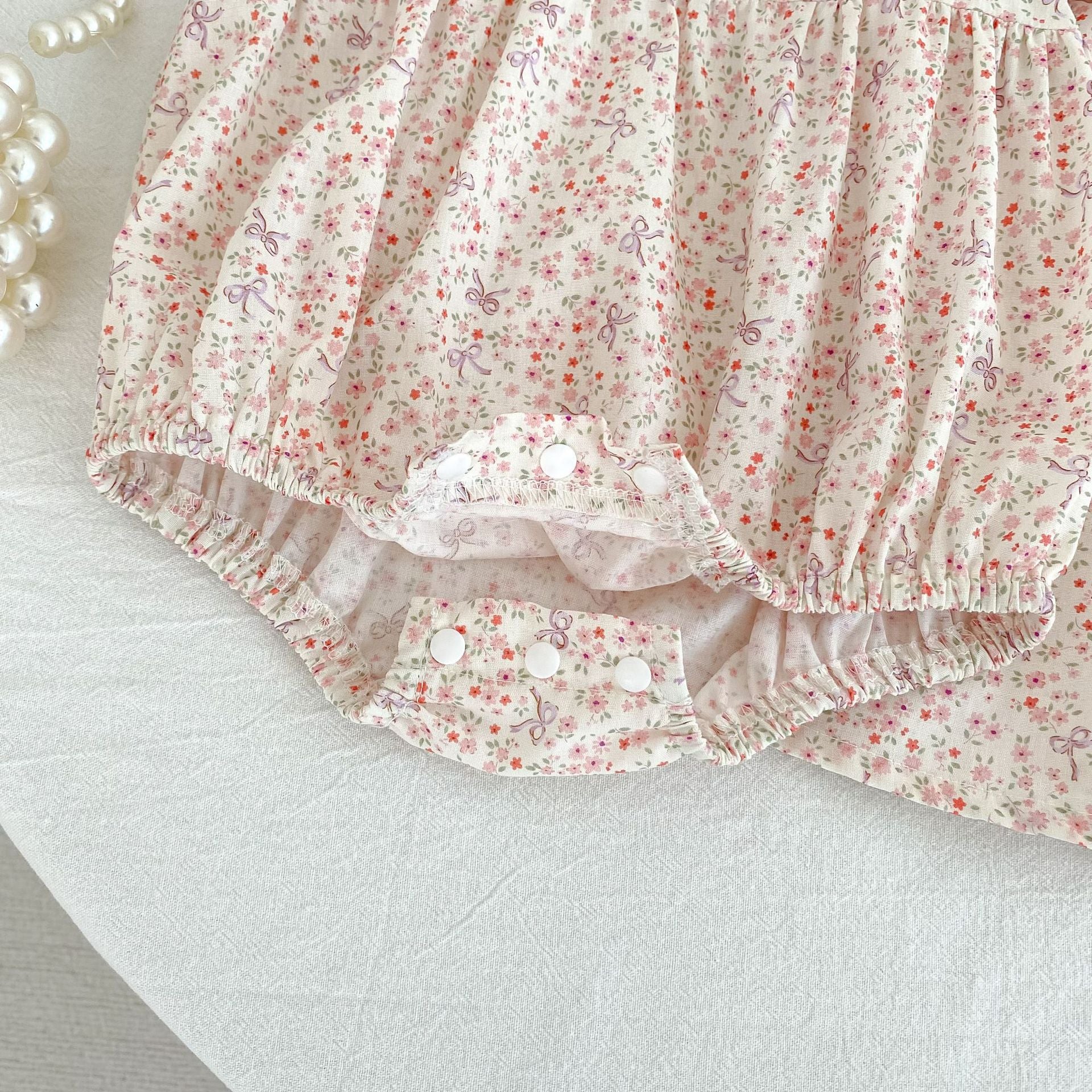 (Pre Order 2 Weeks)Sisters Floral Embroidery Baby Collar Dress&Romper