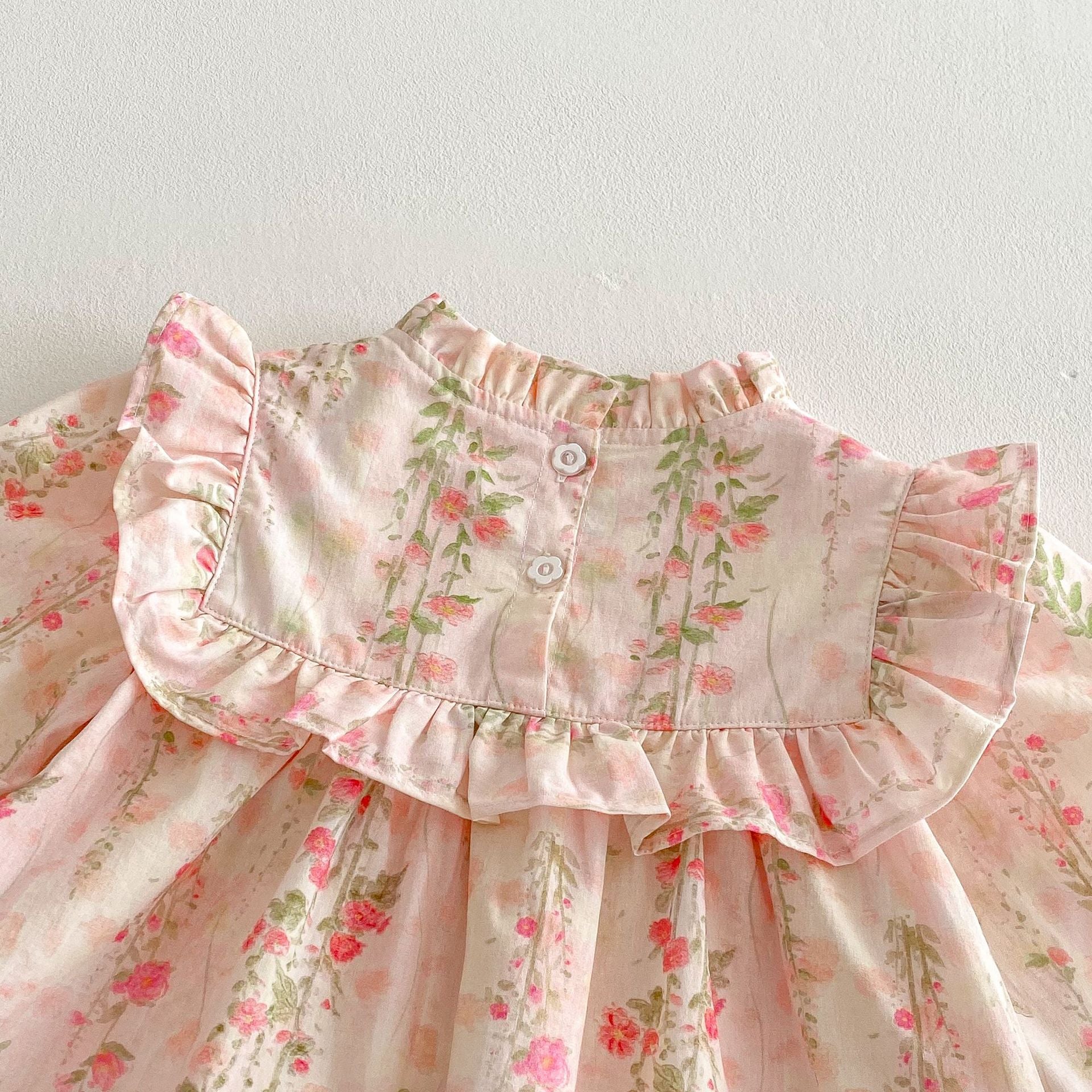 (Pre Order 2 Weeks)Girls Fall Floral Print Ruffle Dress