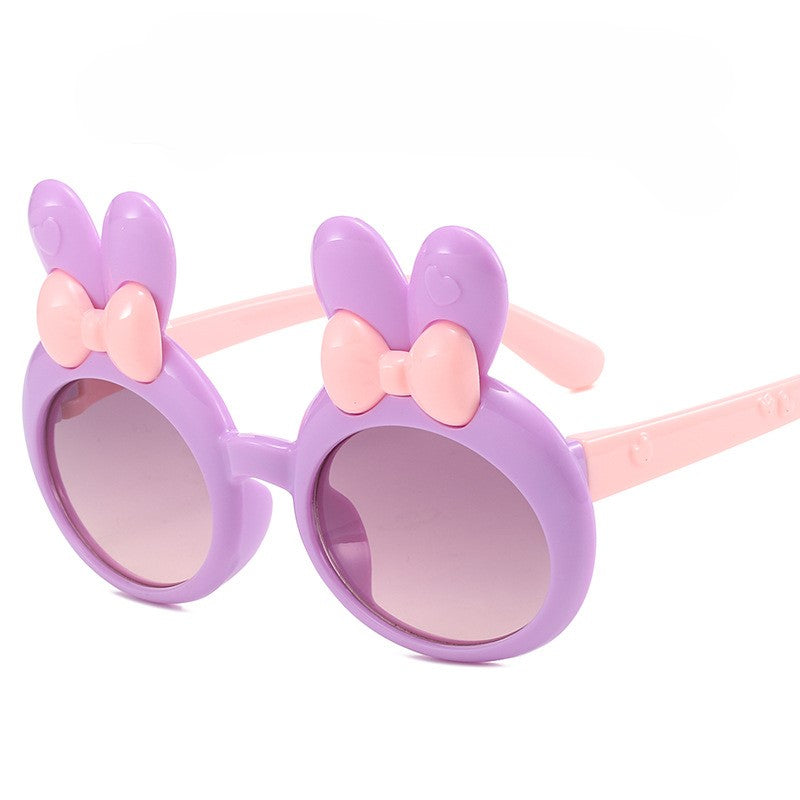 (Pre Order)Kids Trendy Bunny-shaped Round Frame Sunglasses