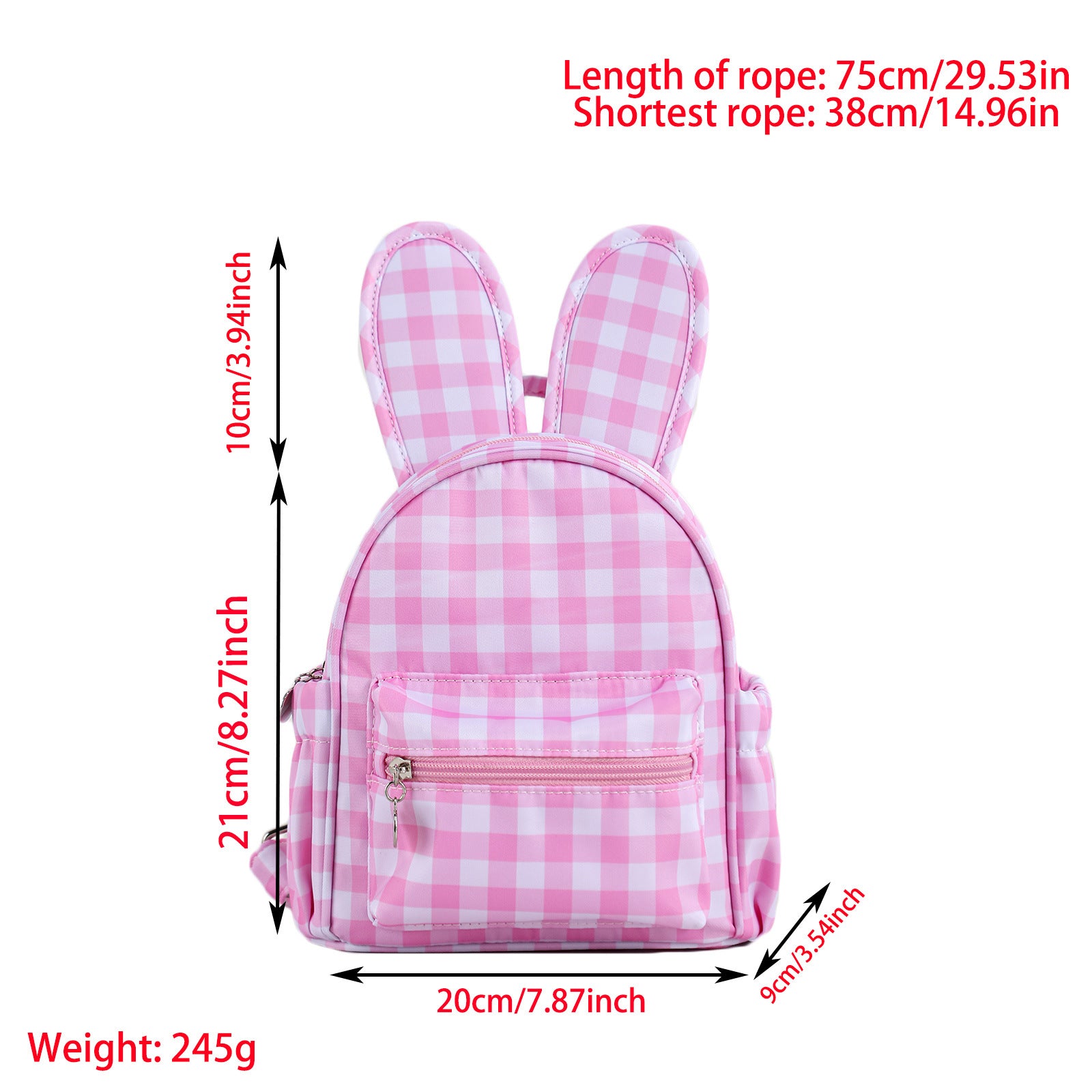 (Pre Order)Kids Easter Bunny Plaid Backpack