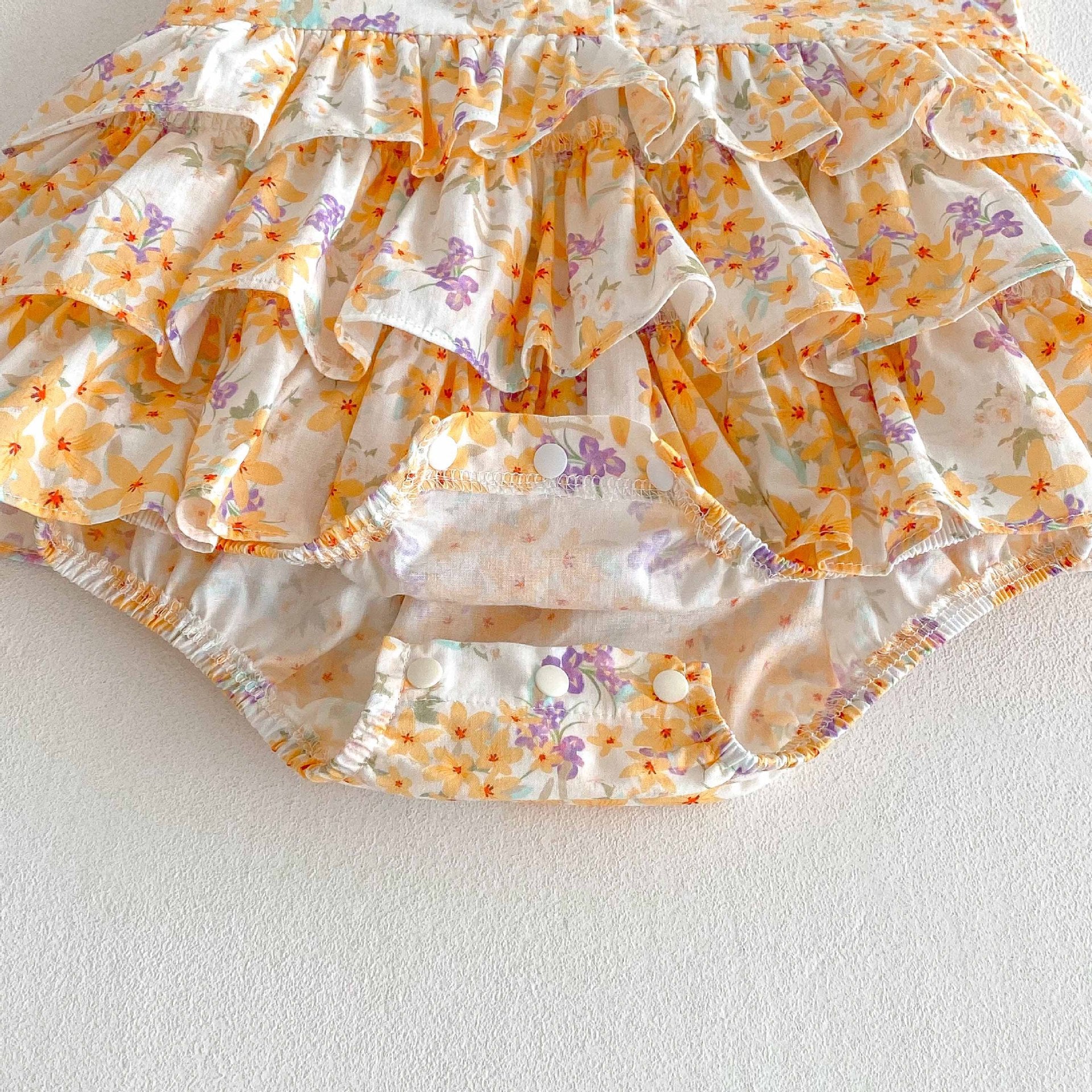 (Pre Order 2 Weeks)Toddler Girls Floral Print Ruffle Romper