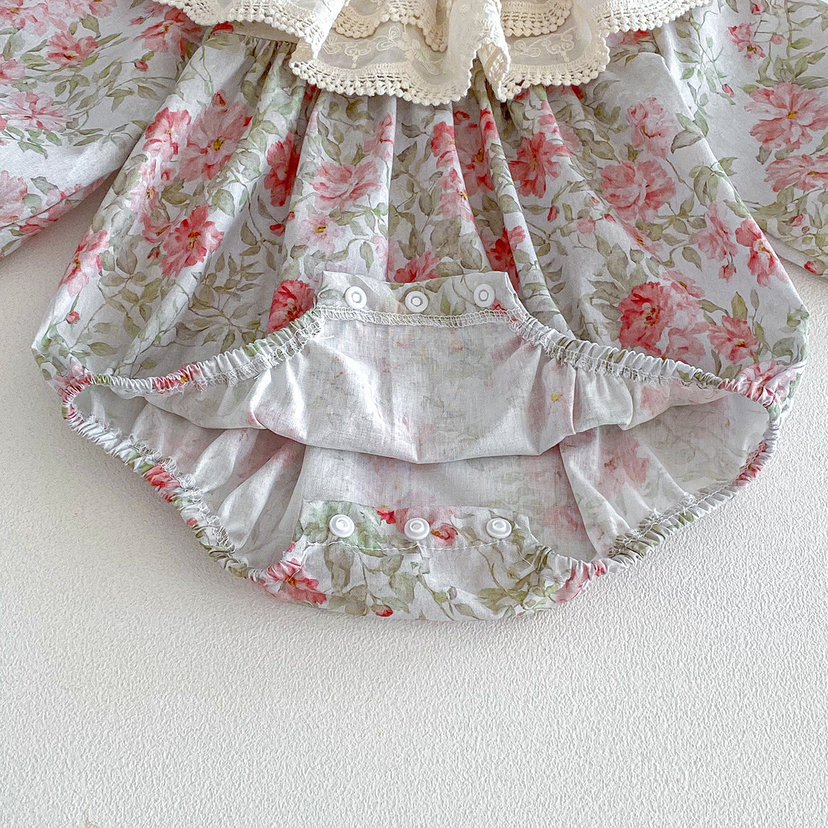 (Pre Order 2 Weeks)Sisters Fall Floral Print Ruffle Collar Dress&Romper